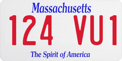 MA license plate 124VU1