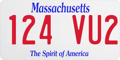 MA license plate 124VU2