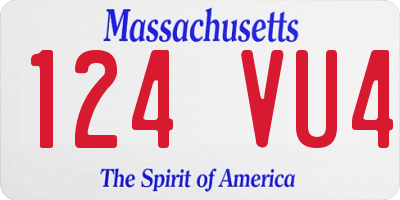 MA license plate 124VU4