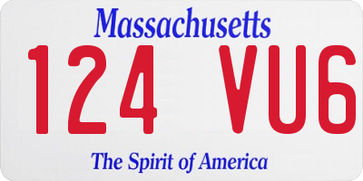MA license plate 124VU6