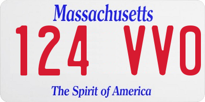 MA license plate 124VV0