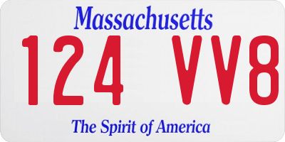 MA license plate 124VV8