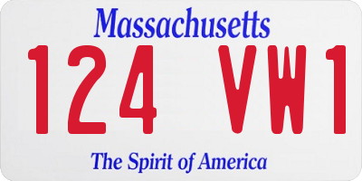 MA license plate 124VW1