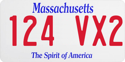MA license plate 124VX2