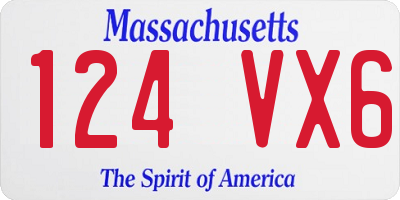 MA license plate 124VX6