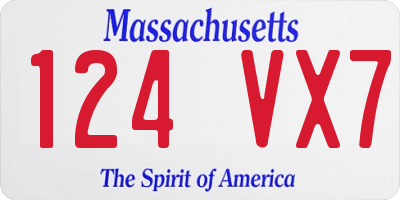 MA license plate 124VX7