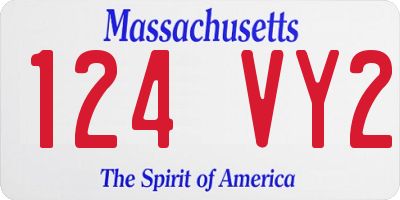 MA license plate 124VY2