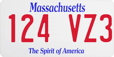 MA license plate 124VZ3