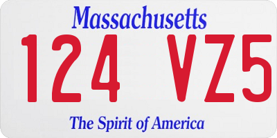 MA license plate 124VZ5