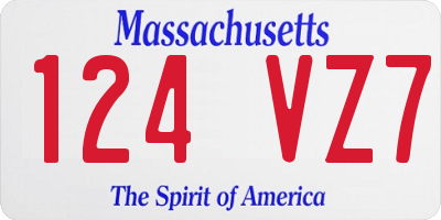 MA license plate 124VZ7