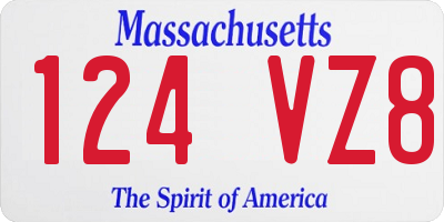 MA license plate 124VZ8