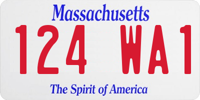 MA license plate 124WA1