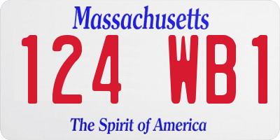 MA license plate 124WB1
