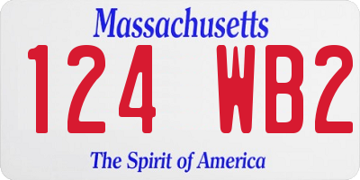 MA license plate 124WB2