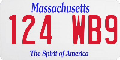 MA license plate 124WB9