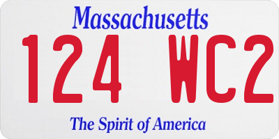 MA license plate 124WC2