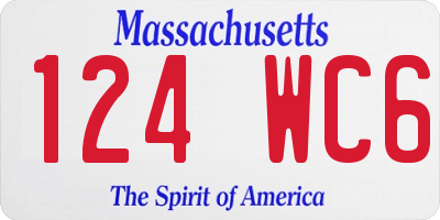 MA license plate 124WC6