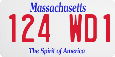 MA license plate 124WD1