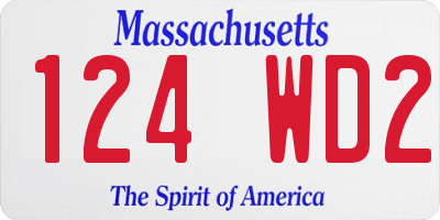 MA license plate 124WD2