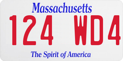 MA license plate 124WD4