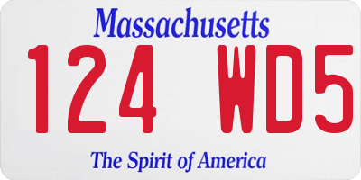 MA license plate 124WD5