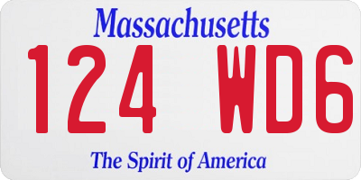 MA license plate 124WD6