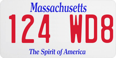 MA license plate 124WD8