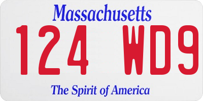 MA license plate 124WD9