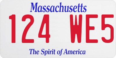 MA license plate 124WE5