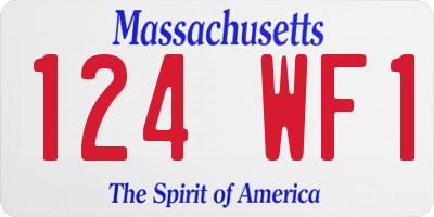 MA license plate 124WF1