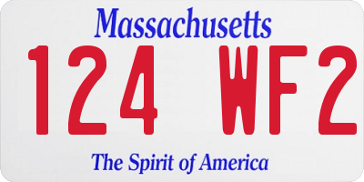 MA license plate 124WF2