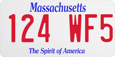MA license plate 124WF5