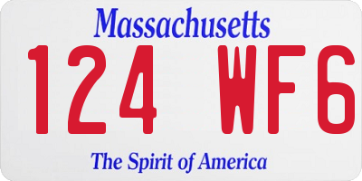 MA license plate 124WF6