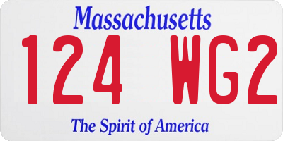 MA license plate 124WG2