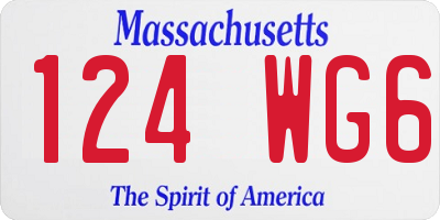 MA license plate 124WG6