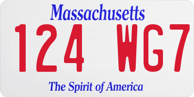 MA license plate 124WG7