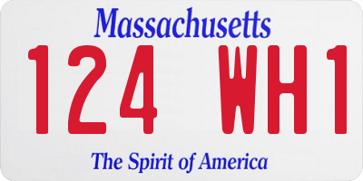 MA license plate 124WH1