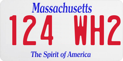 MA license plate 124WH2