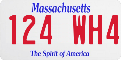 MA license plate 124WH4