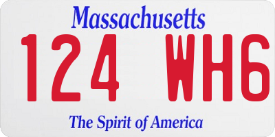 MA license plate 124WH6