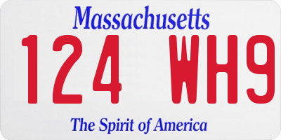 MA license plate 124WH9