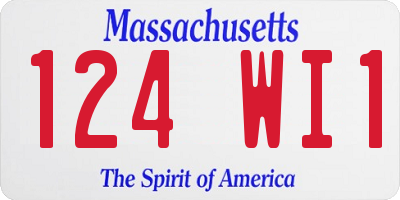 MA license plate 124WI1