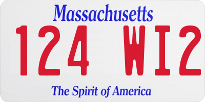 MA license plate 124WI2