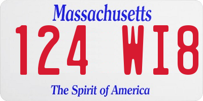 MA license plate 124WI8