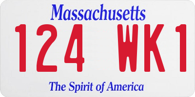 MA license plate 124WK1