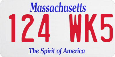 MA license plate 124WK5