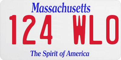 MA license plate 124WL0