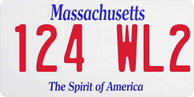 MA license plate 124WL2