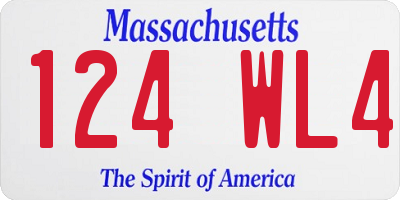 MA license plate 124WL4