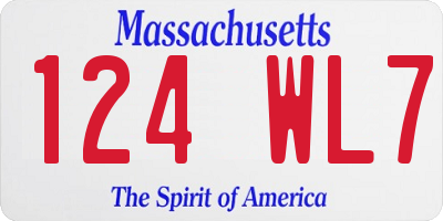 MA license plate 124WL7